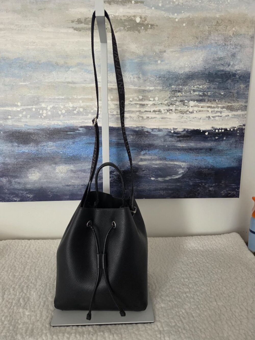 Calvin Klein Gabrianna Bucket Bag Black Crossbody